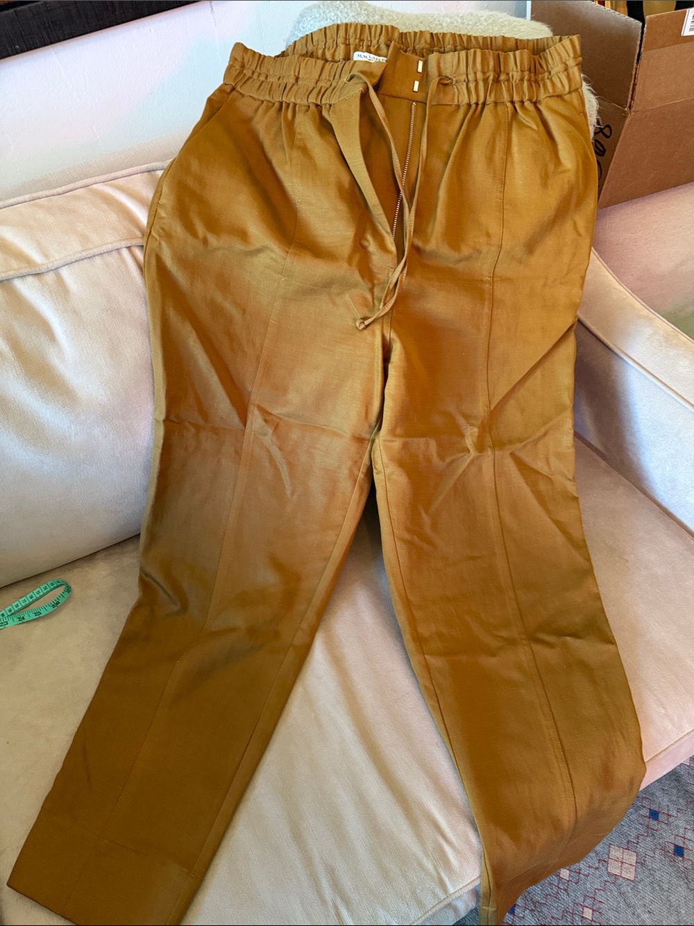MM.LaFleur Drawstring Paperbag Waist Trousers - Acorn